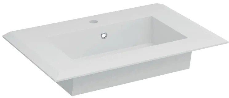 Lavabo a incasso rettangolare L 71 x H 2 x P 46 cm in resina bianco