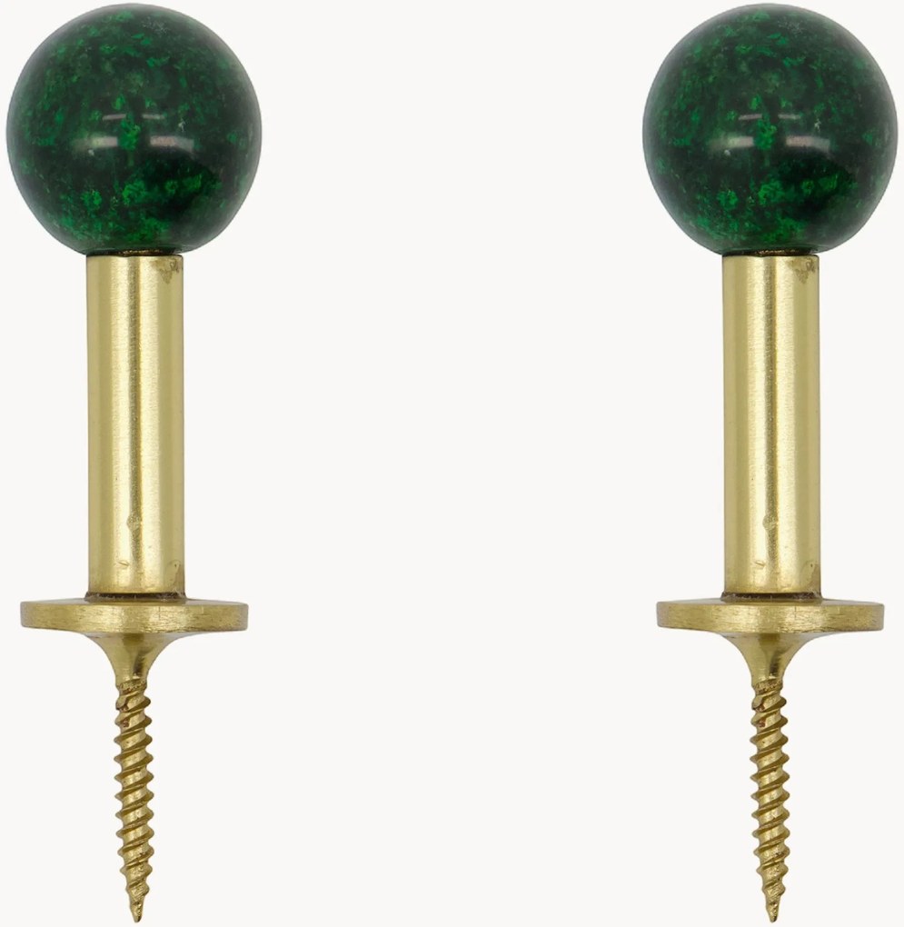 Set di 2 ganci da parete in metallo fatti a mano Ball