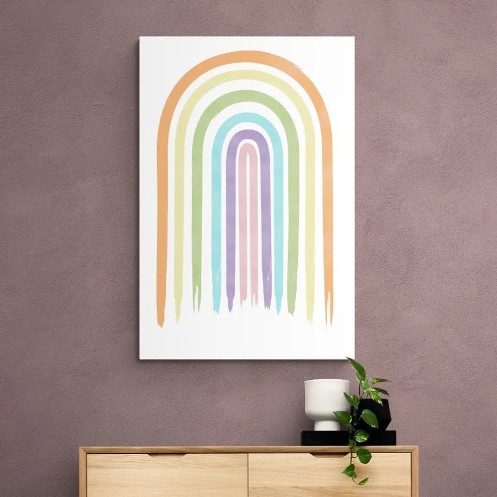 Stampa su tela – Arcobaleno pastello Mid-Century