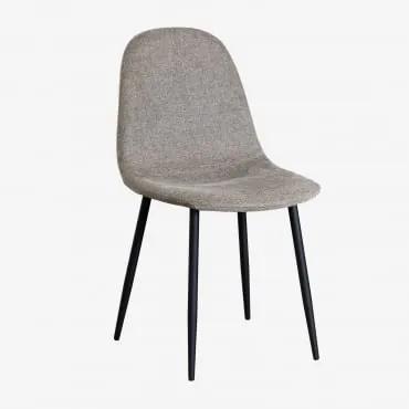 Confezione 2 sedie da pranzo Glamm Nero & Tessuto Marrone Sabbia - Sklum