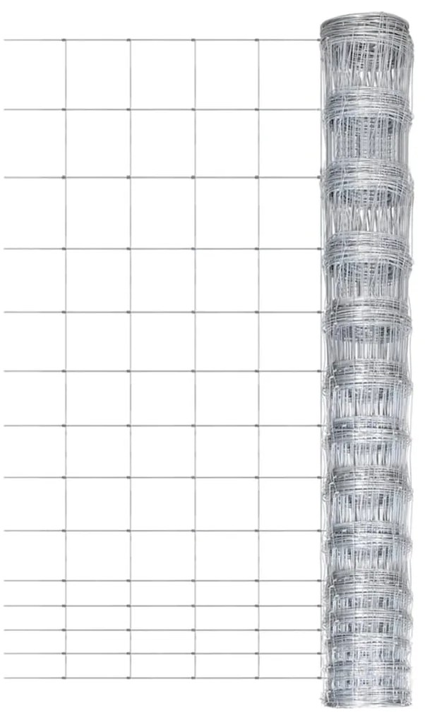 Recinzione Da Giardino İn Acciaio Zincato 50 M 150 Cm Argento /