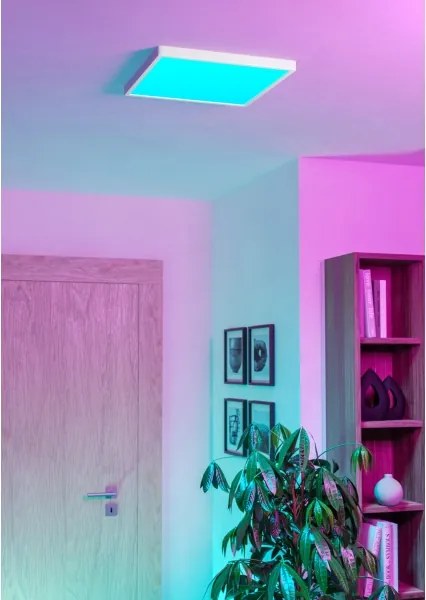 Eglo 901729 - LED RGBW dimmerabile, plafoniera con vetro fumé FUEVA-Z LED/17,8W/230V 39cm IP44 bianco