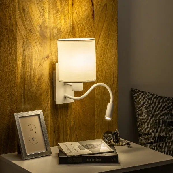 Brilagi - LED Lampada flessibile da muro NUBILA 1xE27/25W/230V + LED/3W bianco