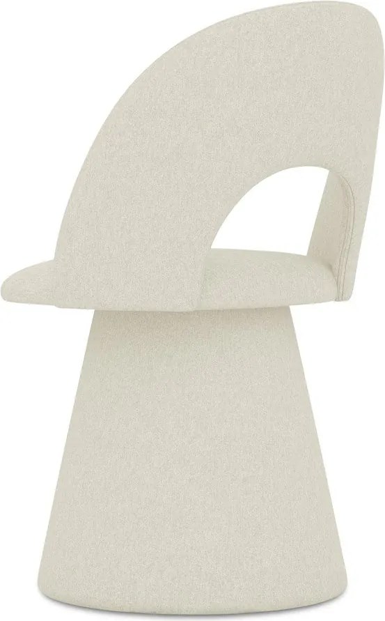 Sedia da pranzo color crema in imbottito Kalo – Makamii