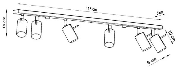 Sollux SL.0334 - Faretto RING 6L 6xGU10/10W/230V nero