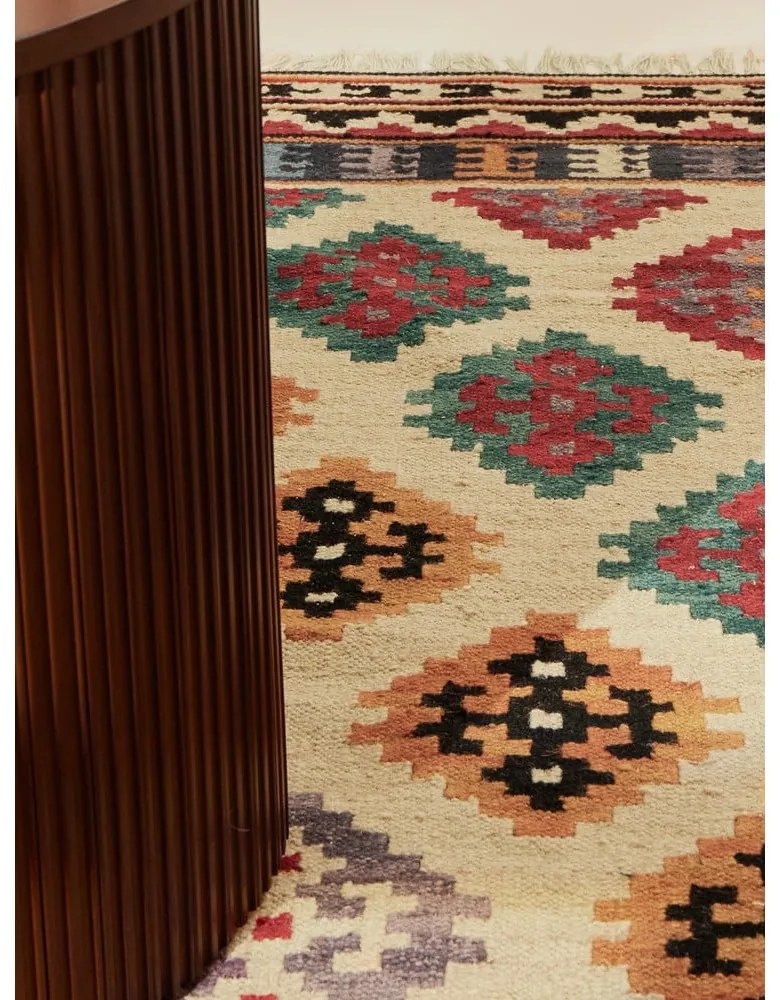 Tappeto rosso in lana reversibile/tessuto a mano 120x170 cm Kamal Kian – Nouristan