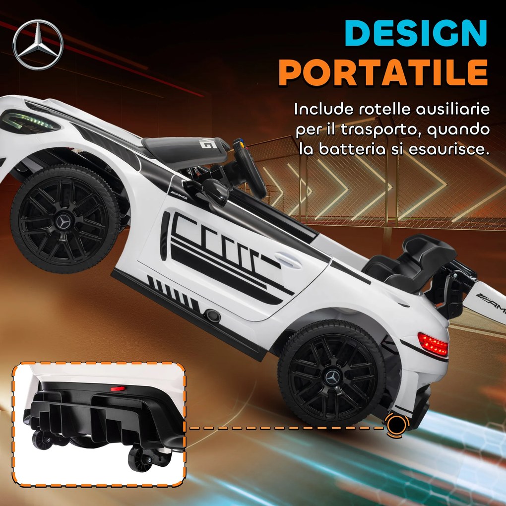 Macchina Elettrica Bambini 3-8 Anni Licenza Ufficiale Mercedes AMG 12V con Telecomando Luci LED Bianco...