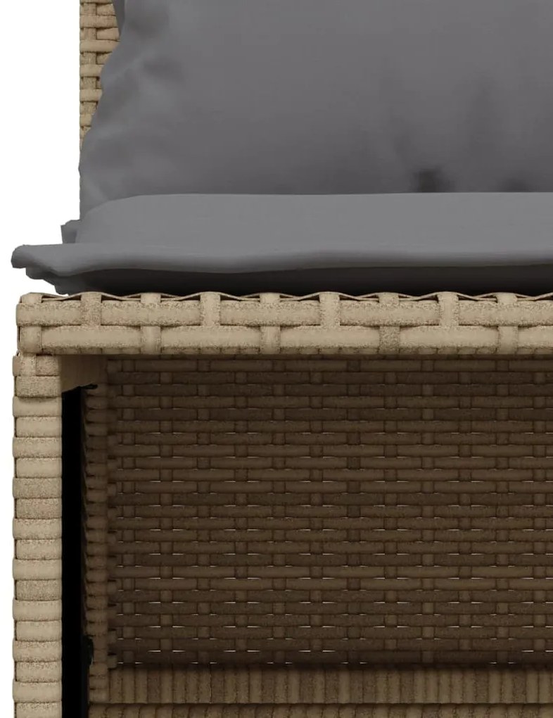 Set divano da giardino 5 pz con cuscini beige in polyrattan