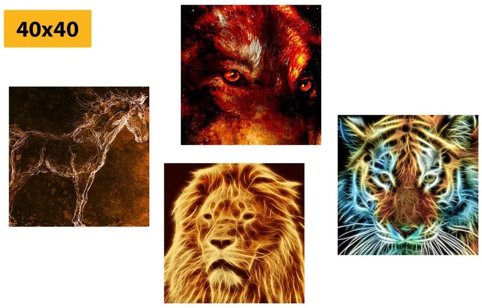 Set di quadri – Misteriosa astrazione animale