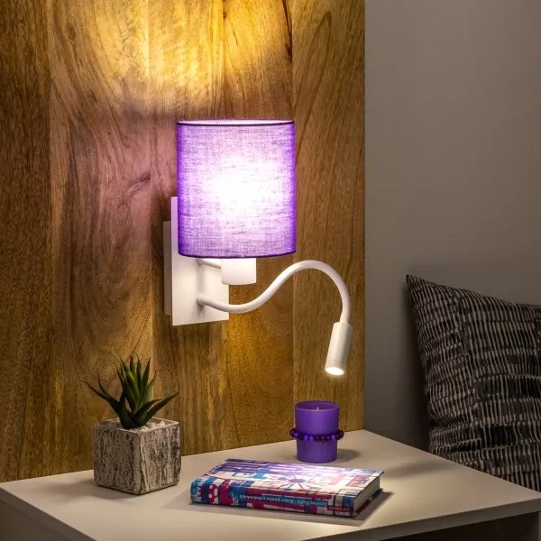 Brilagi - Applique a LED NUBILA 1xE27/25W/230V + LED/3W bianco/viola