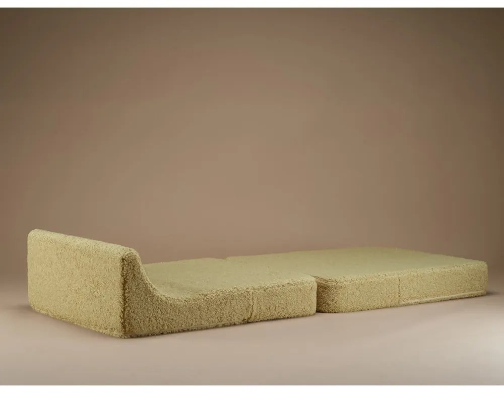 Poltrona per bambini verde con rivestimento in bouclé Flipster – Wigiwama