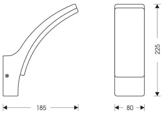 Ecolite ZLM7002/PIR-CR- Lampada LED da esterno con sensore RITA LED/12W/230V IP65
