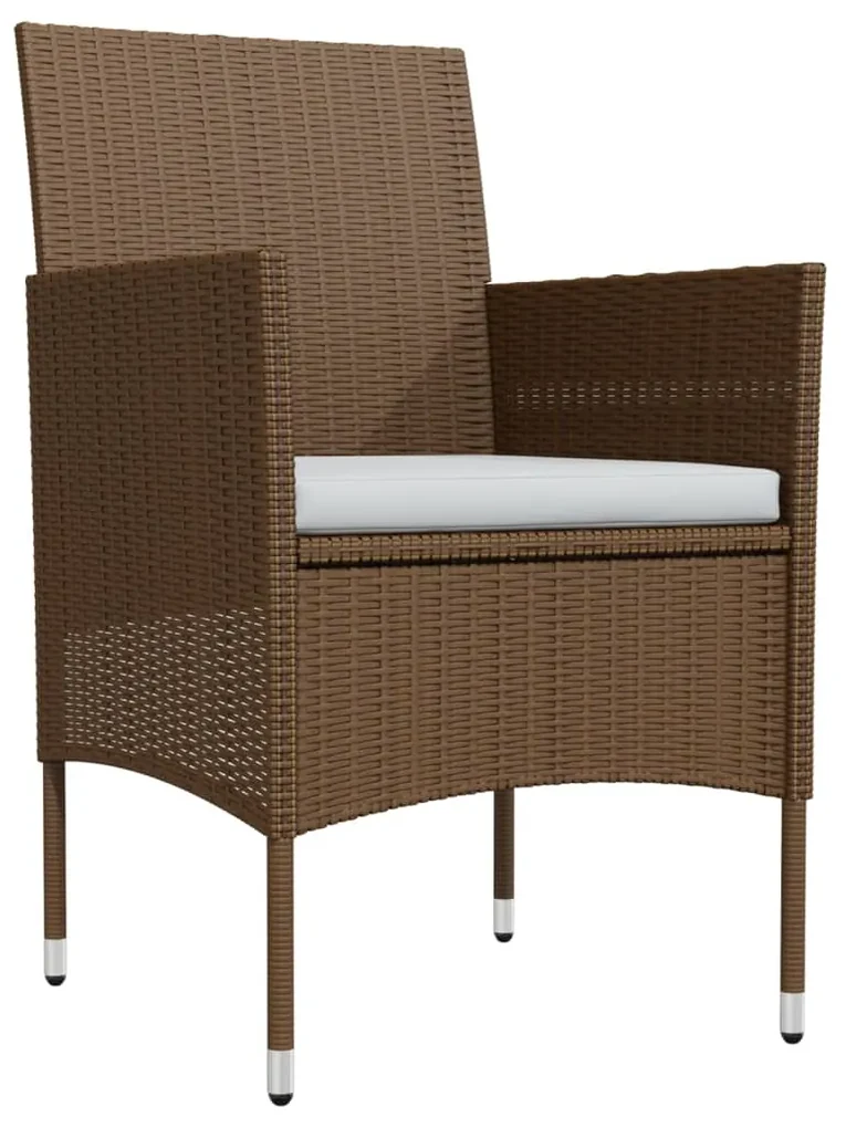 Set da pranzo da giardino con cuscini 9 pz marrone e nero