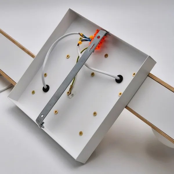 Lampadario a sospensione con filo CORTINA 2xE27/15W/230V + 2xG9/5W/230V bianco/quercia