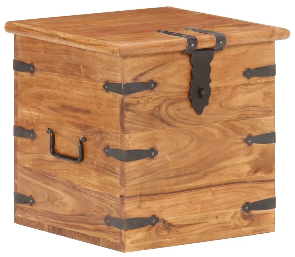 Baule 40x40x40 Cm İn Legno Massello Di Acacia /