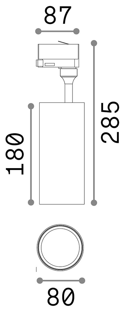 Proiettore Cilindrico Smile Alluminio Bianco Led 20W 4000K Cri80 24°