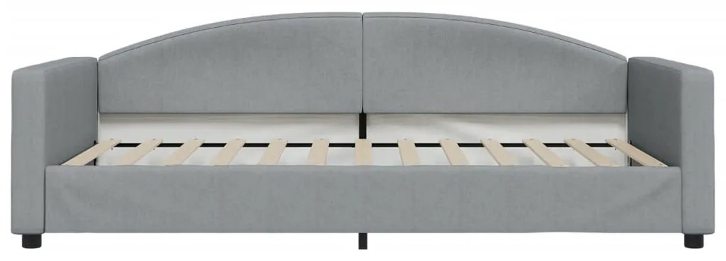 Letto da giorno grigio chiaro 100x200 cm in tessuto