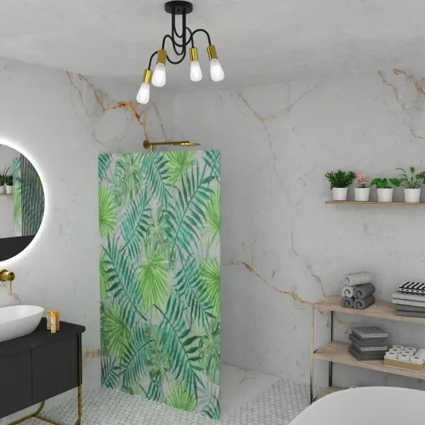 Lampadario a plafone DOW 4xE27/60W/230V nero/oro