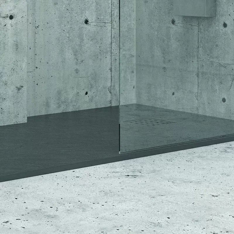 Piatto doccia 120x90 effetto pietra antracite ardesia - KAMALU