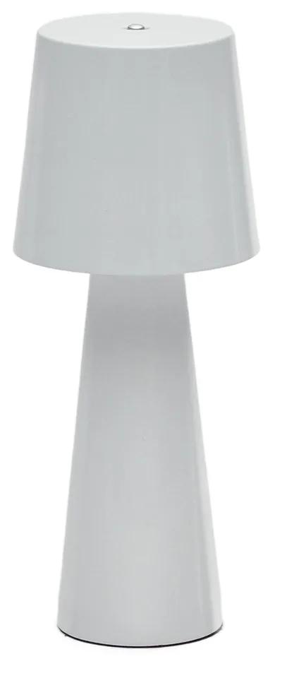 Kave Home - Lampada da tavolo Arenys piccola in metallo verniciato bianco