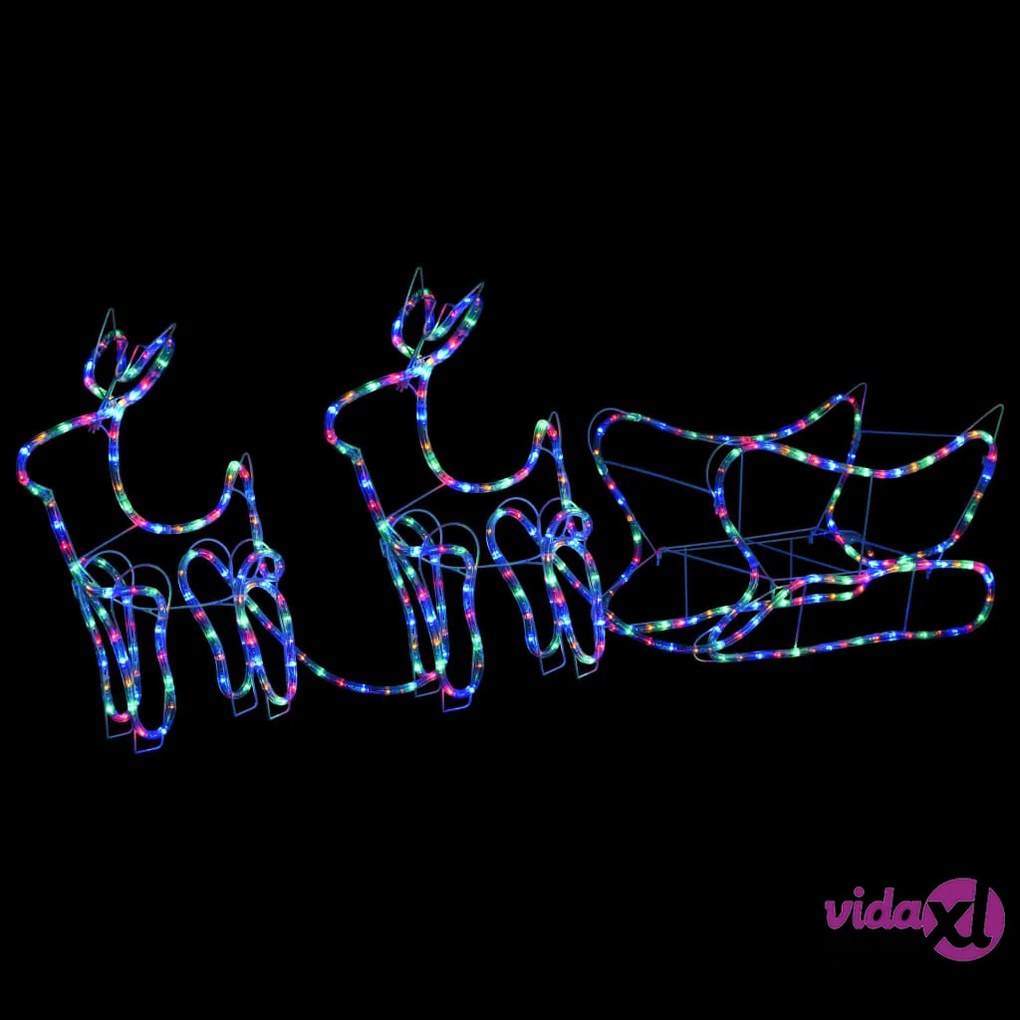 vidaXL Renne e Slitta Decorazione Natalizia per Esterni 576 LED