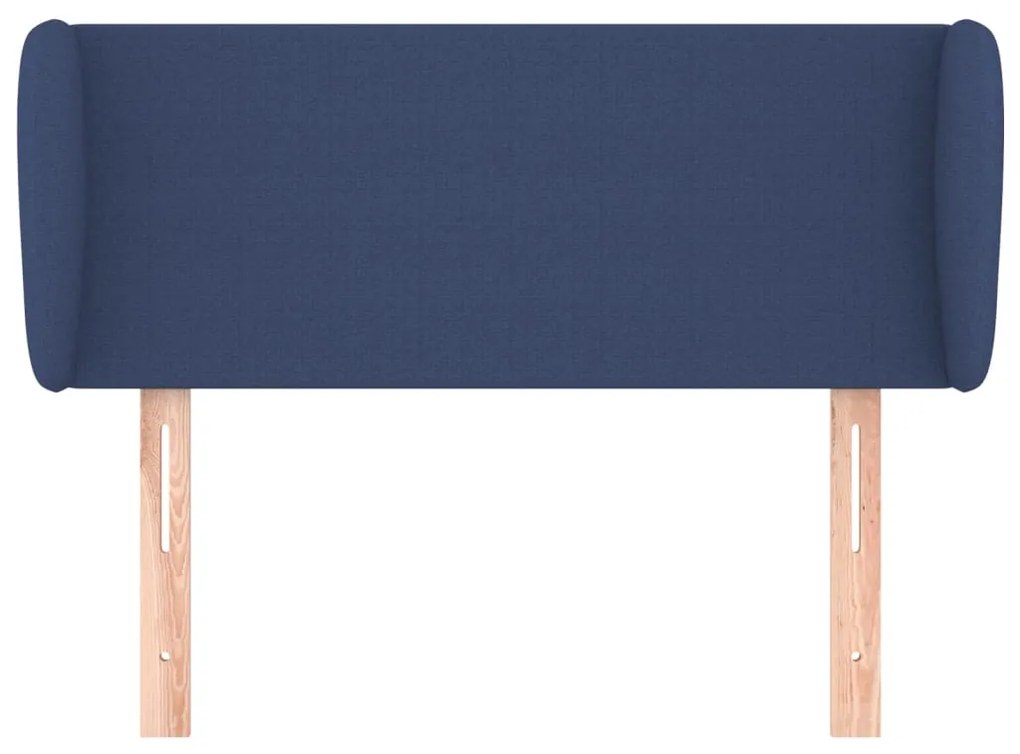 Testiera ad orecchio blu 93x23x78/88 cm in tessuto