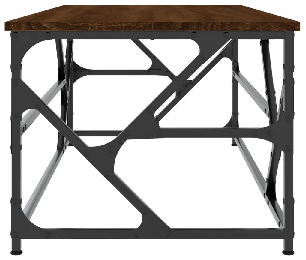 Tavolino salotto rovere marrone 100x50x40cm legno multistrato