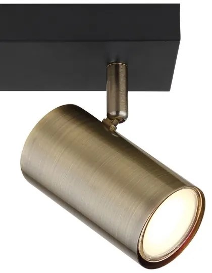 Globo 57911-2M - Faretto ROBBY 2xGU10/35W/230V nero/ottone