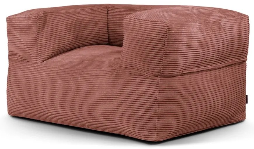 Puof a sacco color mattone con rivestimento in velluto a coste MooG – SLOWDOWN