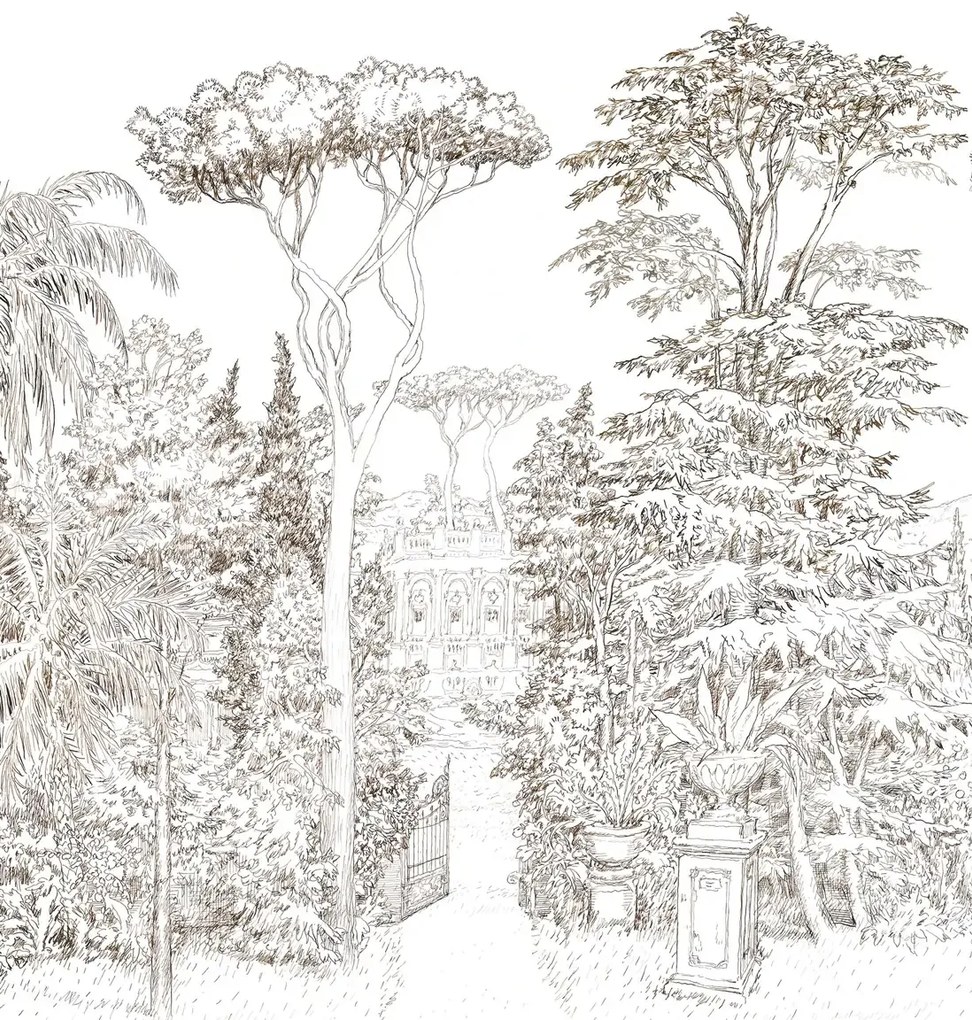 Isidore Leroy Carta da parati panoramica Jardin Baroque - Panel B