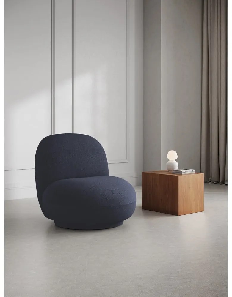 Poltrona bouclé blu scuro Chuck - Micadoni Home