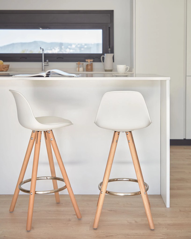 Kave Home - Sgabello Slad bianco alto 65 cm