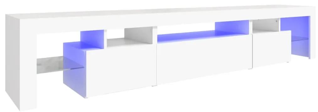 Mobile porta tv con luci led bianco 215x36,5x40 cm