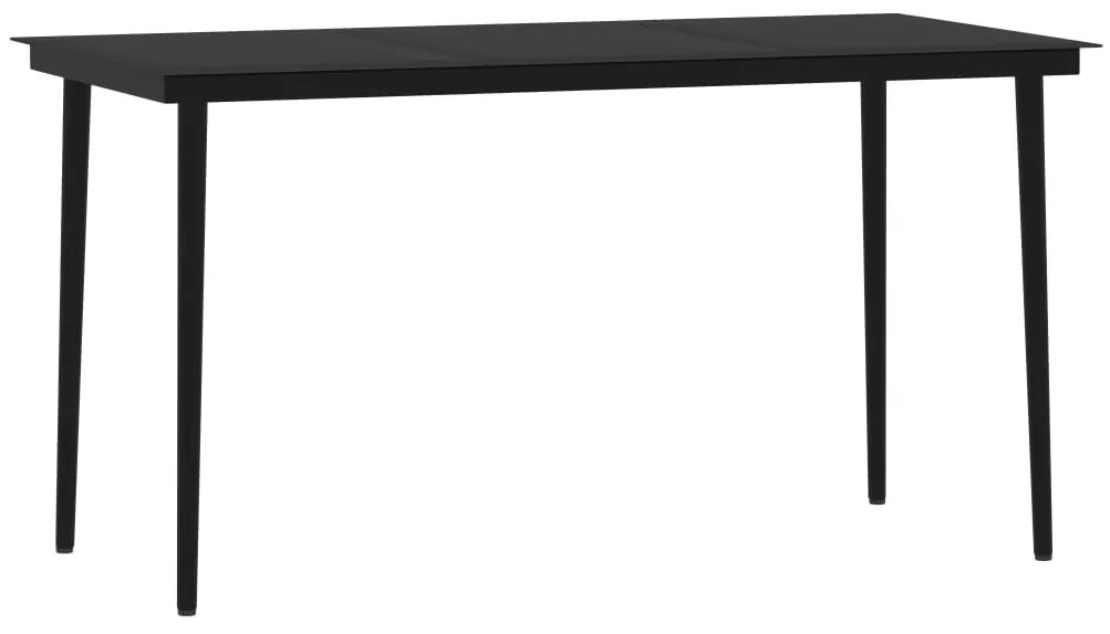 Set mobili da pranzo per giardino 7 pz nero