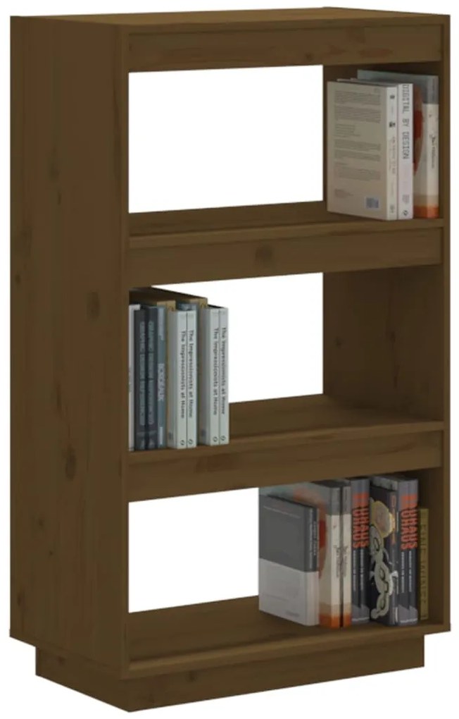 Libreria/divisorio miele 60x35x103 cm in legno massello di pino