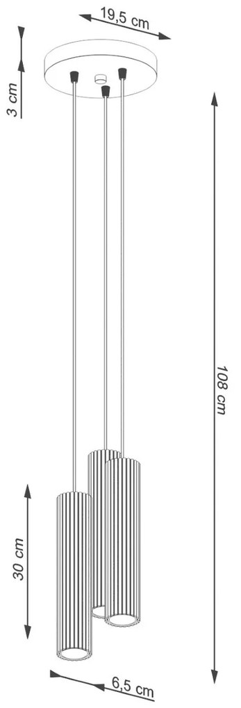 Lampada a Sospensione 3xGU10 in Alluminio KARBON 3P