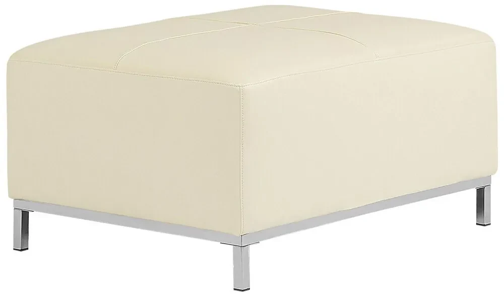 Pouf poggiapiedi ottomano in pelle beige OSLO Beliani