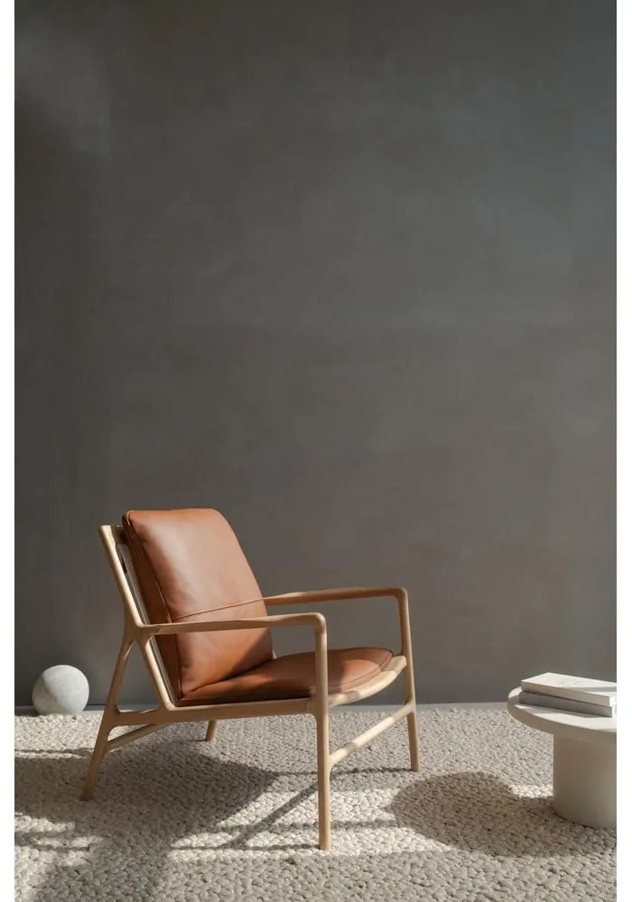 Poltrona in pelle di colore nero-naturale Dedo - Gazzda