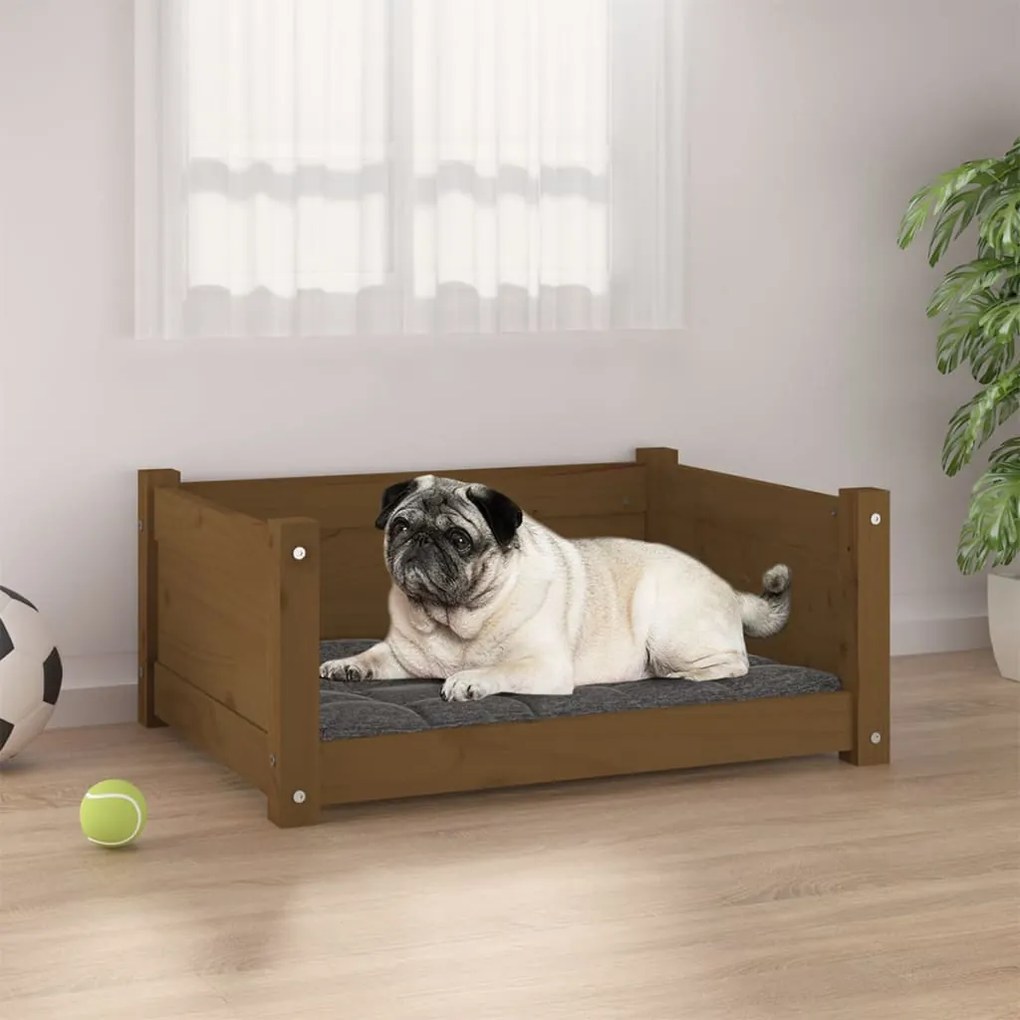 Cuccia Per Cani Ambra 65,5x50,5x28cm İn Legno Massello Di Pino /