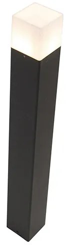 Lampione da esterno nero con paralume bianco opalino 70 cm - Denmark