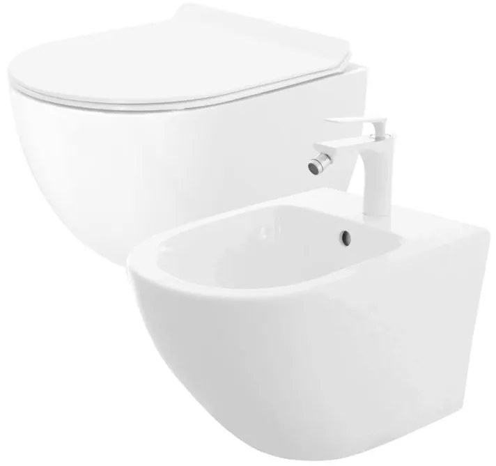 Set WC vaso + BIDET CARTER BIANCO SOSPESO