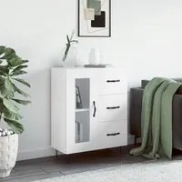 Credenza 69,5x34x90 cm in Legno Multistrato Bianco Lucidocod mxl 127855