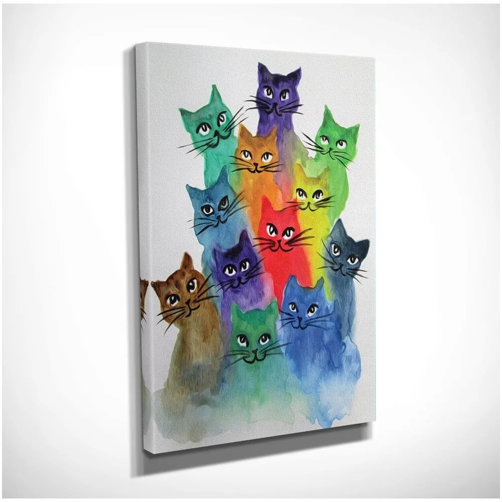 Pittura su tela Happy Cats, 30 x 40 cm - Wallity