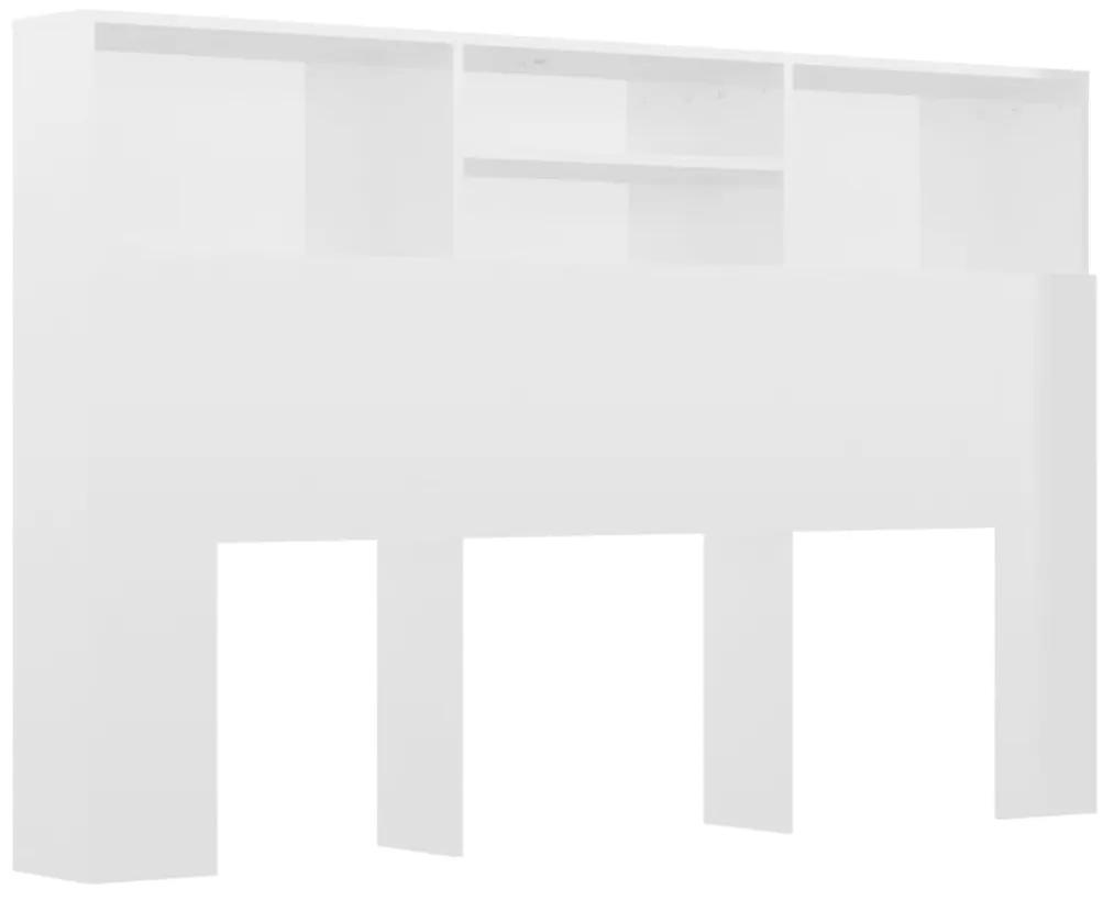 Testiera con scomparti bianco lucido 160x19x103,5 cm
