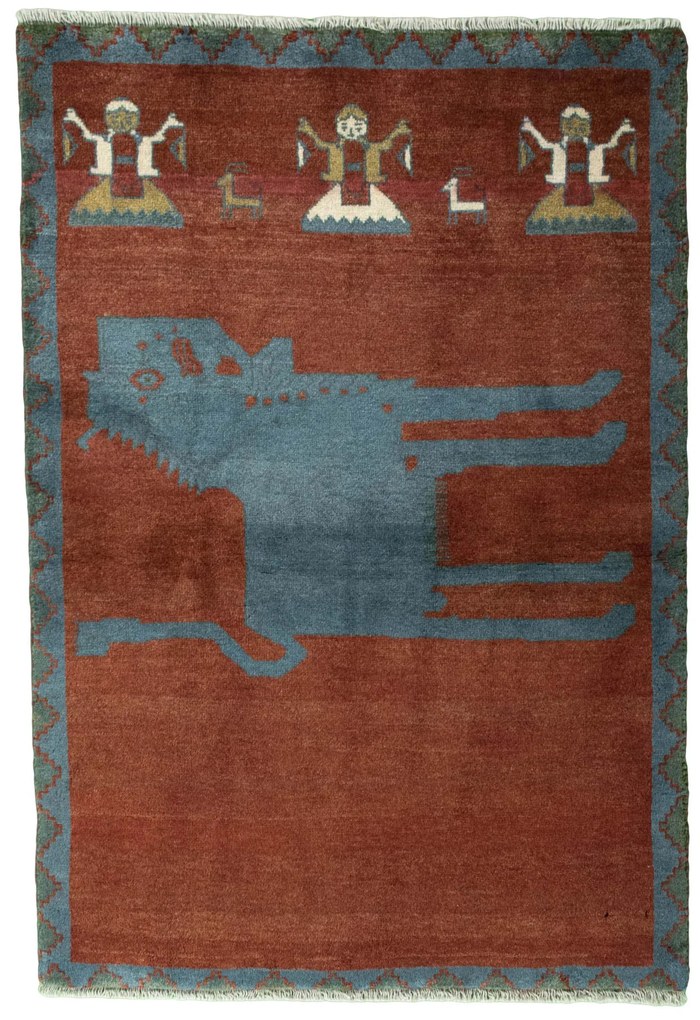 Gabbeh Tappeto 150 x 100 Rosso (Iran) Annodato A Mano