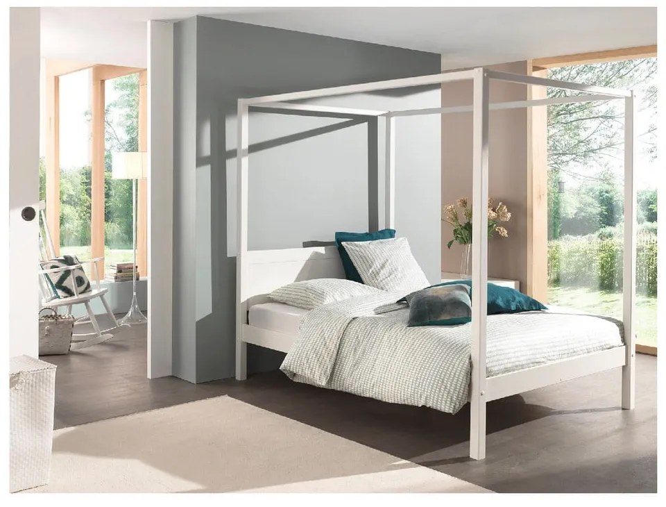 Letto bianco per bambini 140x200 cm PINO CANOPY - Vipack
