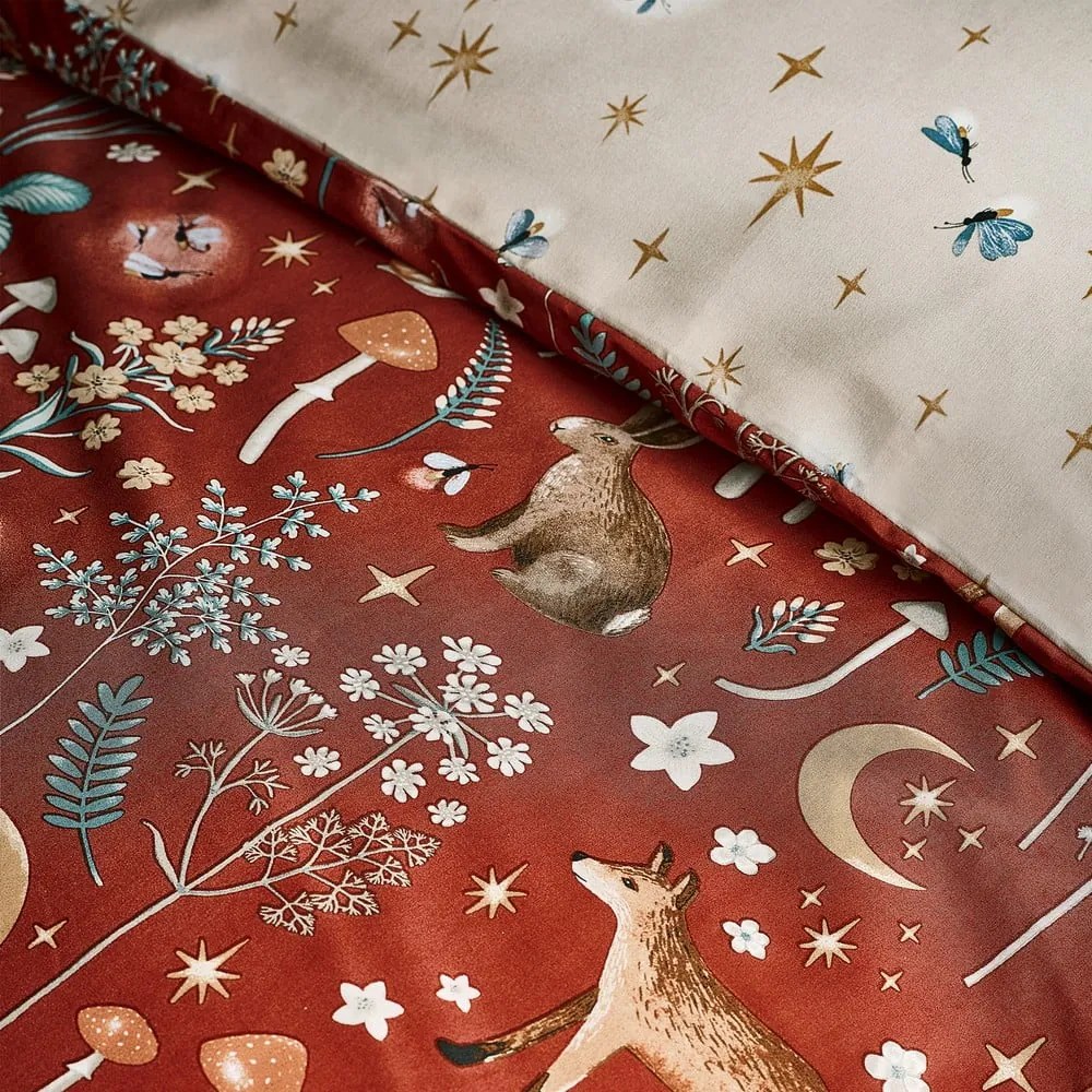 Set copripiumino e federa color mattone per letto singolo 135x200 cm Enchanted Twilight Animals – Catherine Lansfield
