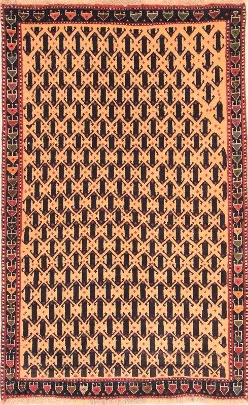 Abadeh Tappeto 140x90 Beige (Iran) Annodato A Mano