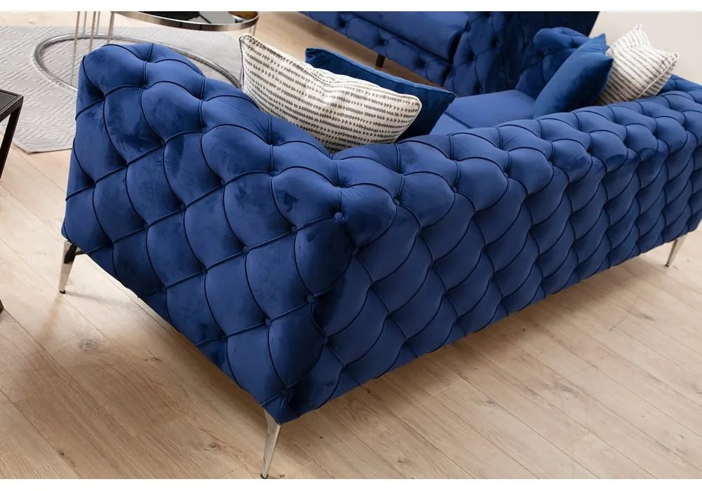 Divano in velluto blu scuro 197 cm Como - Artie