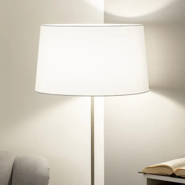 Brilagi - Lampada da terra LED CERIA 1xE27/40W/230V Ø 45 cm bianco/cromo opaco